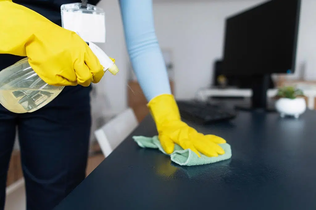 indoor hygienische antibacteriele folie op een desk
